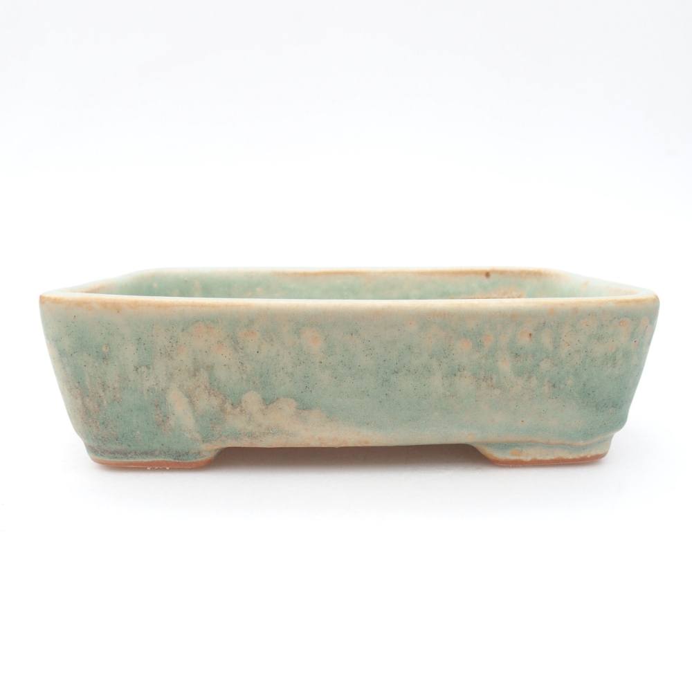 Ceramic bonsai bowl  18 x 13,5 x 5 cm, color green