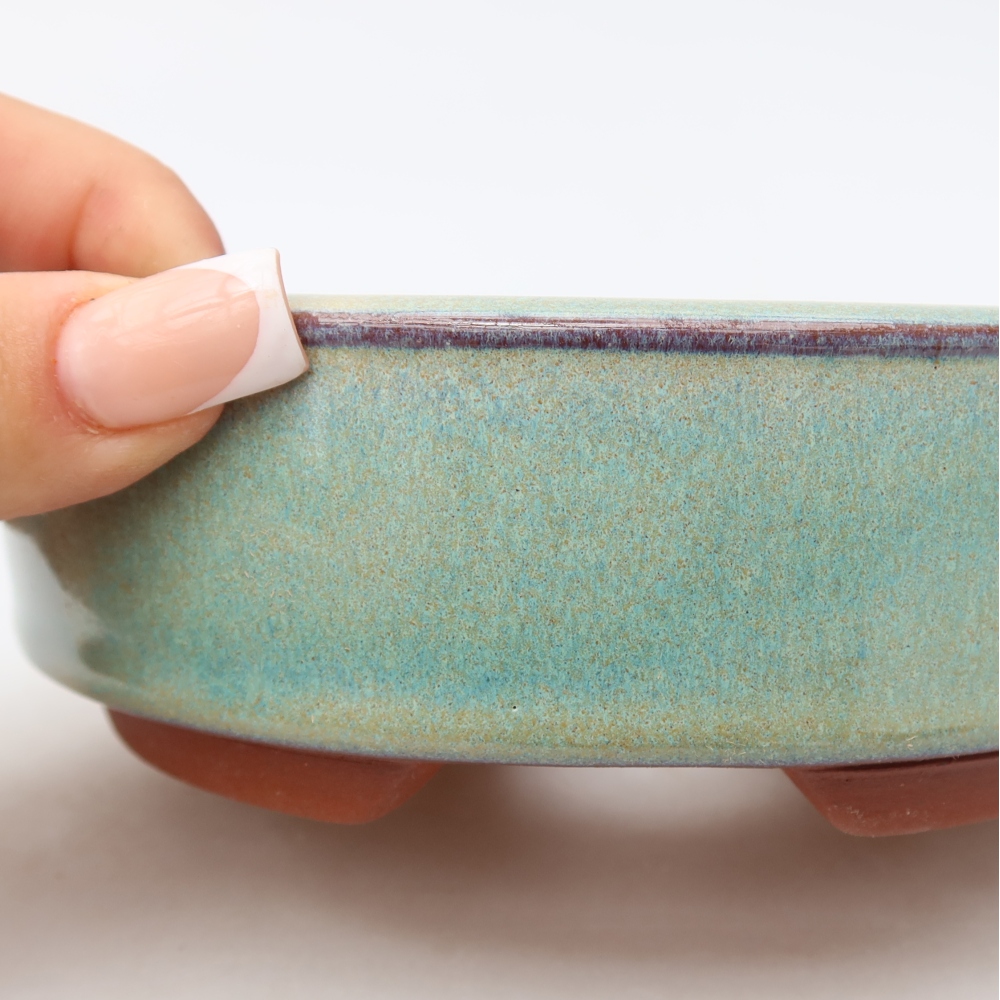 Ceramic bonsai bowl 15 x 15 x 5 cm, green