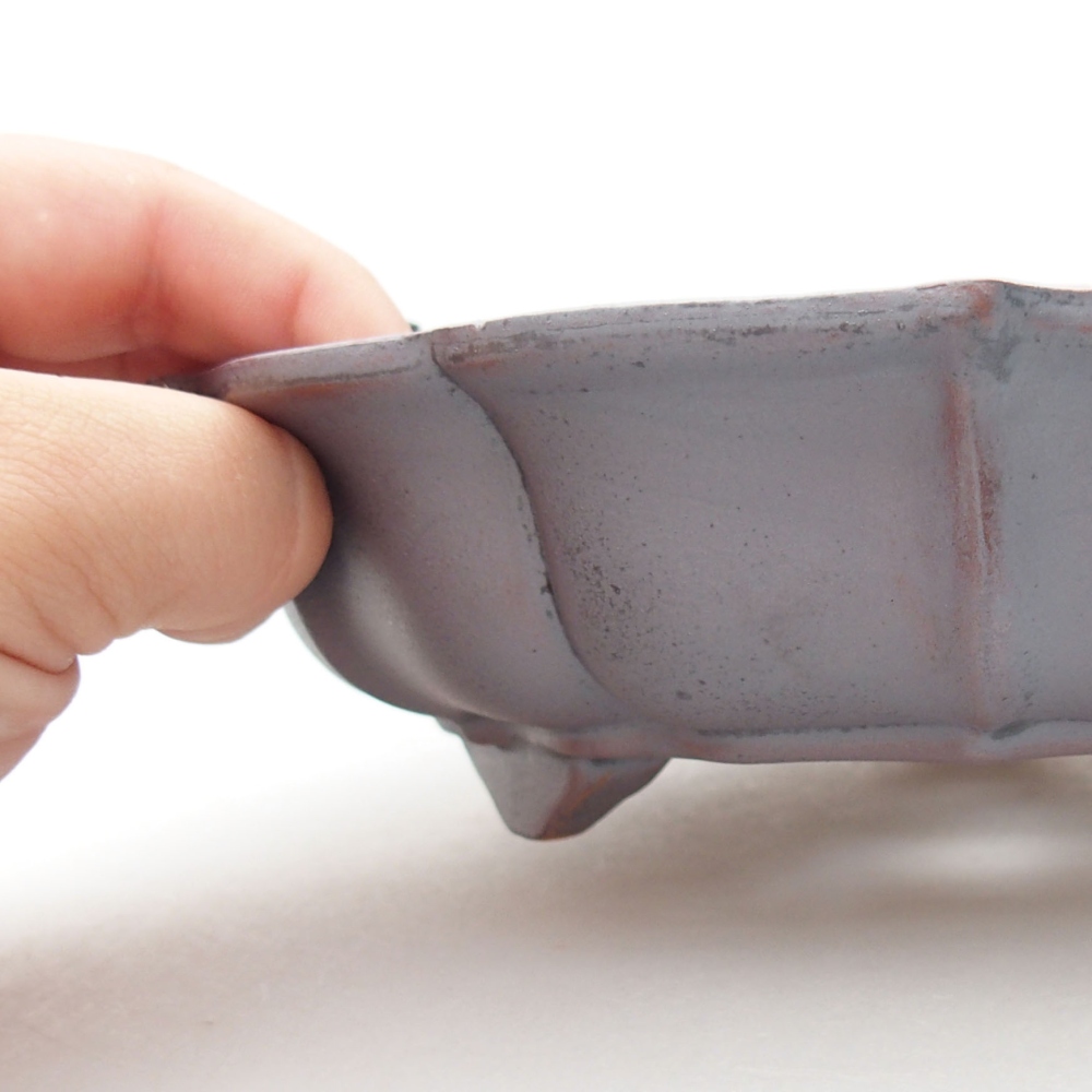 Ceramic bonsai bowl 18 x 18 x 5 cm, color metallic