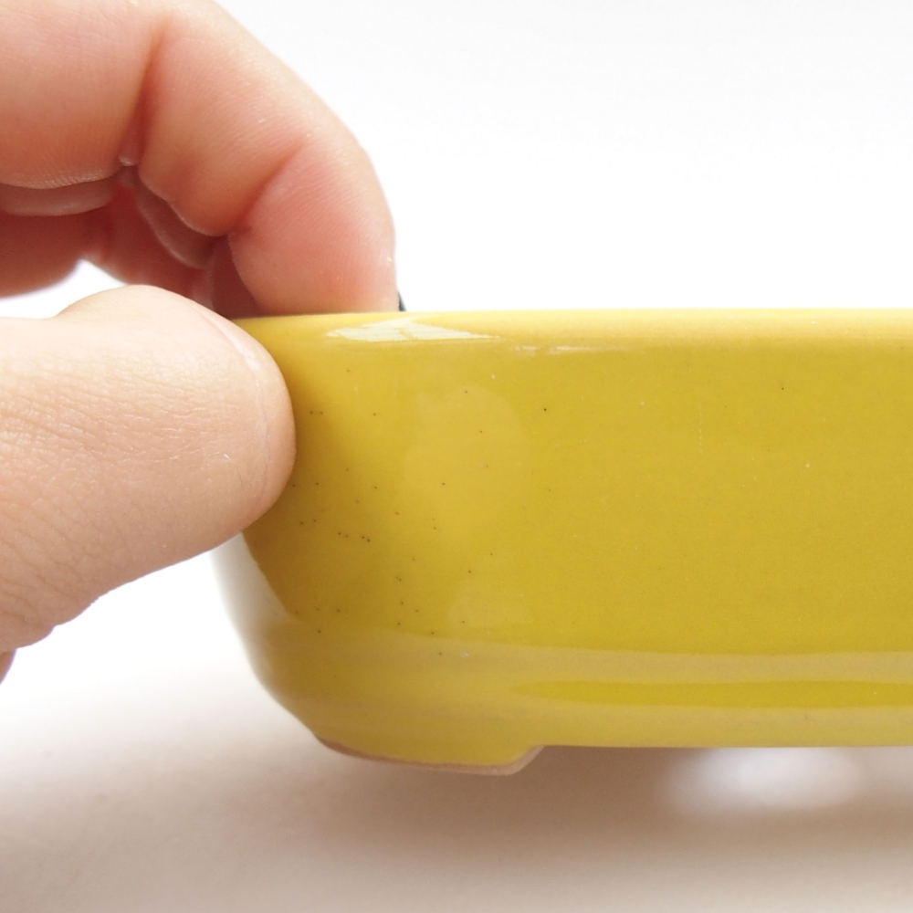 Ceramic bonsai bowl 13 x 9 x 4 cm, color yellow