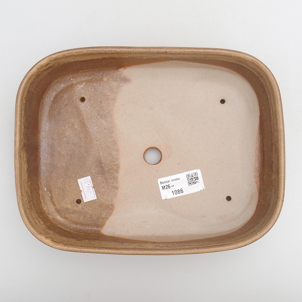 Ceramic bonsai bowl 23 x 18,5 x 5,5 cm, brown