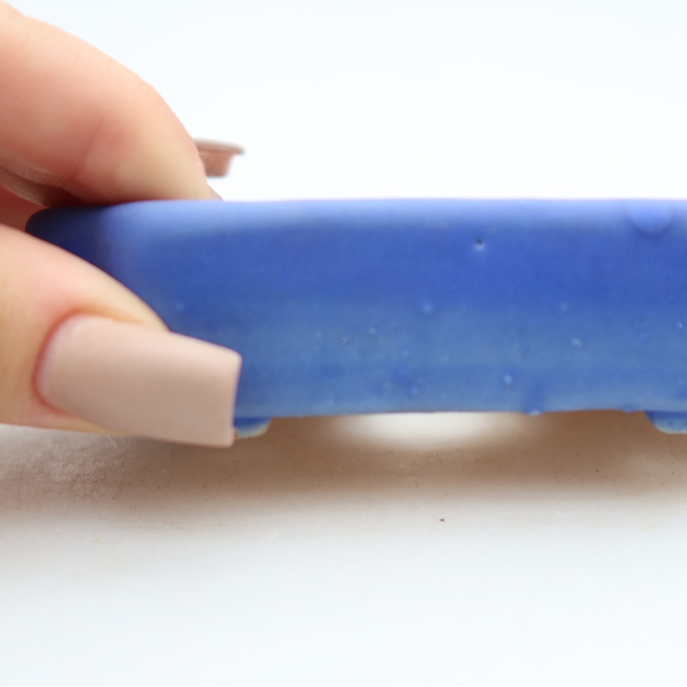 Ceramic bonsai pot, 10 x 8 x 2.5 cm, blue