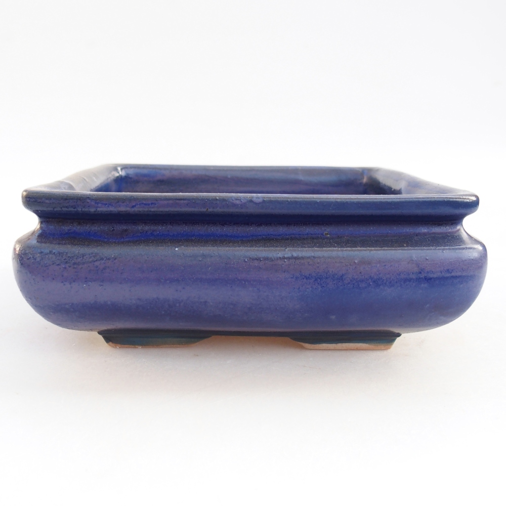 Ceramic bonsai bowl 15,5 x 15,5 x 6 cm, colour blue