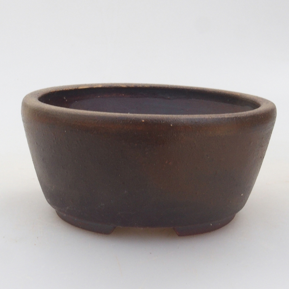 Ceramic bonsai bowl 10,5 x 9 x 4 cm, color brown