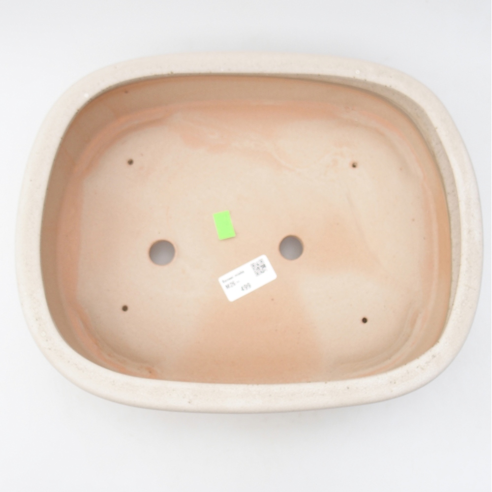Ceramic bonsai bowl 32 x 25 x 7,5 cm, colour beige