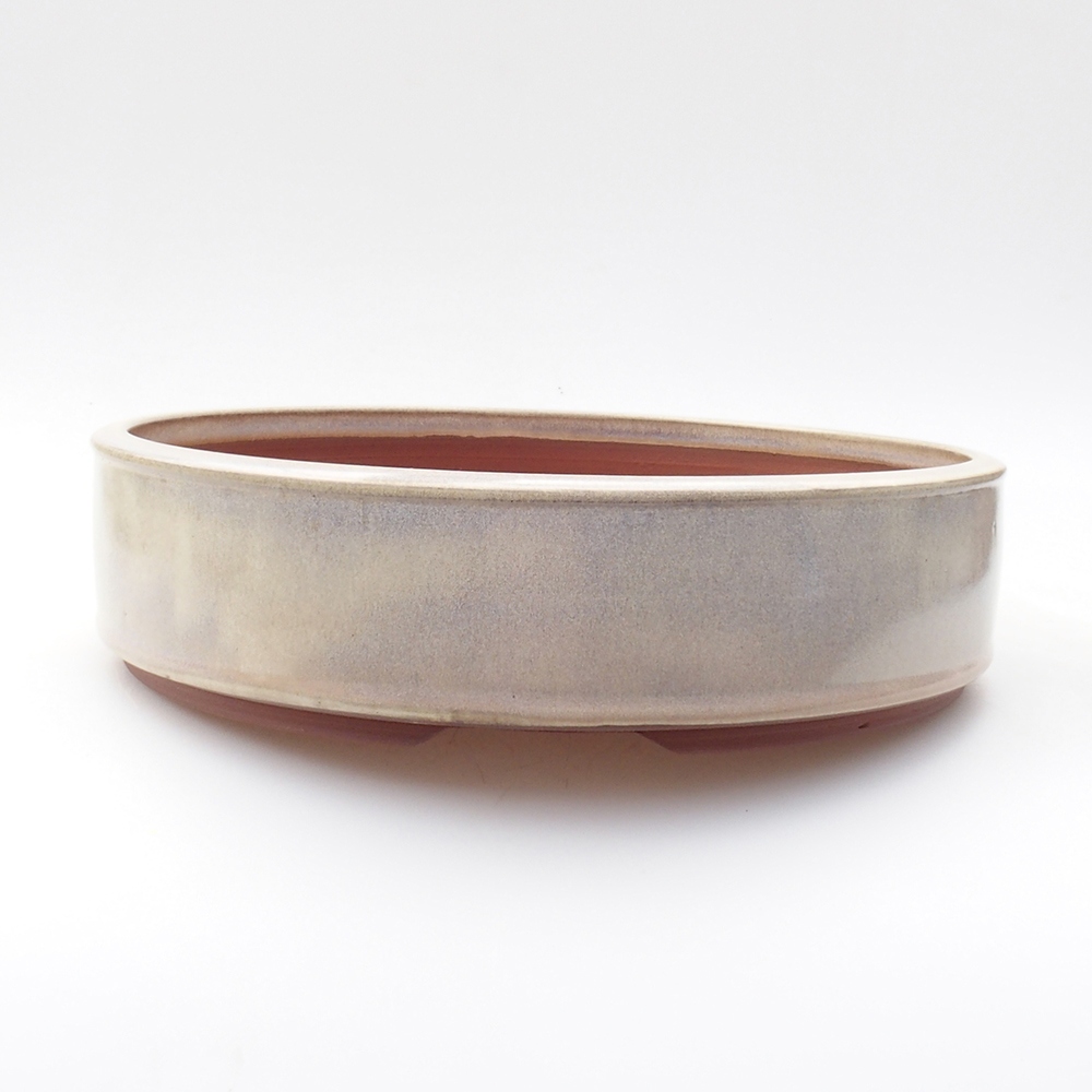 Ceramic bonsai bowl 25,5 x 25,5 x 6,5 cm, color white
