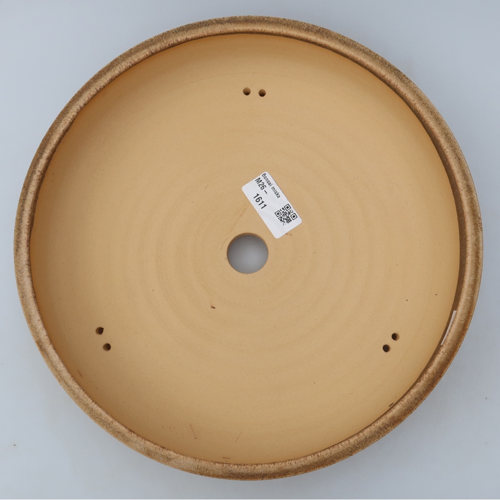 Ceramic bonsai pot, 26.5 x 26.5 x 5.5 cm, brown
