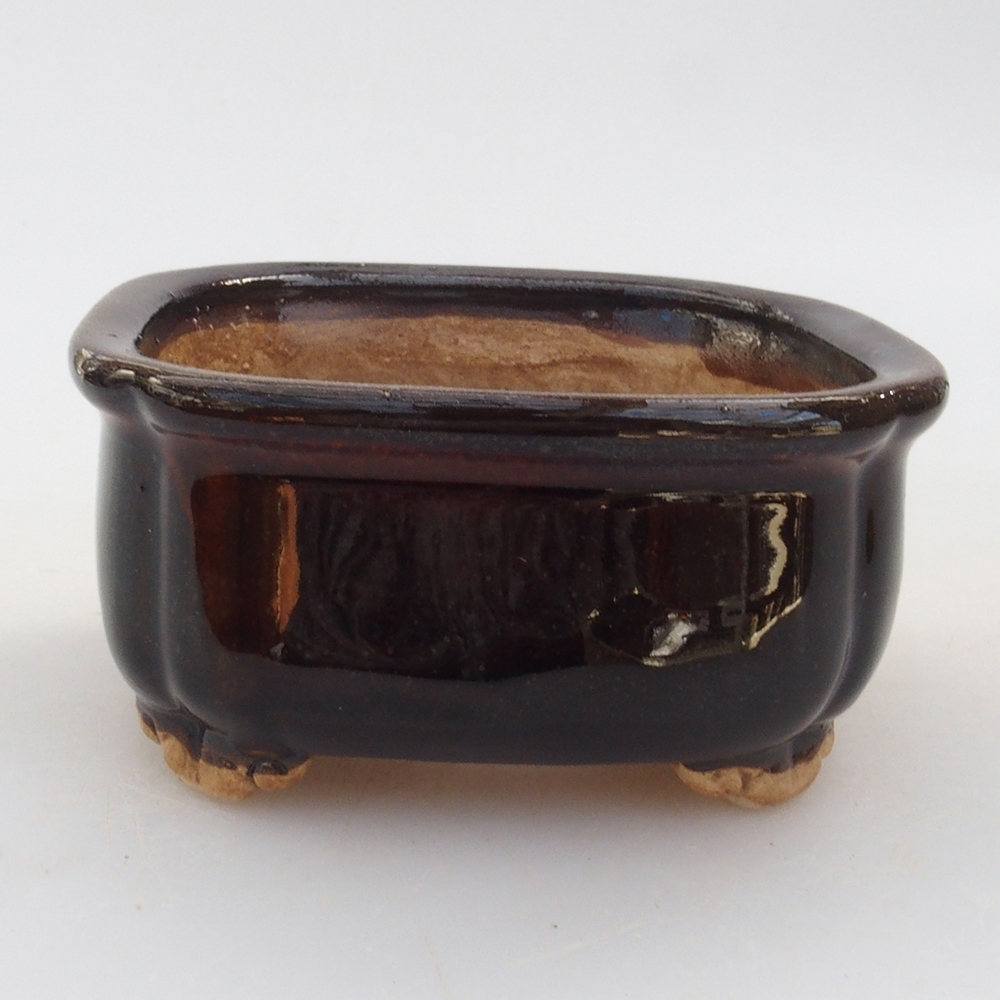 Ceramic bonsai bowl 7,5 x 7,5 x 3,5 cm, color black