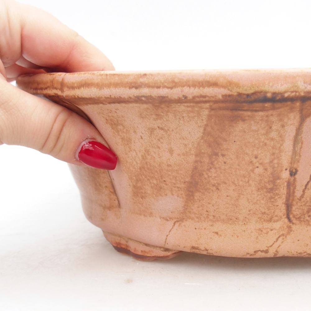Ceramic bonsai bowl 26,5 x 26,5 x 8,5 cm, pink