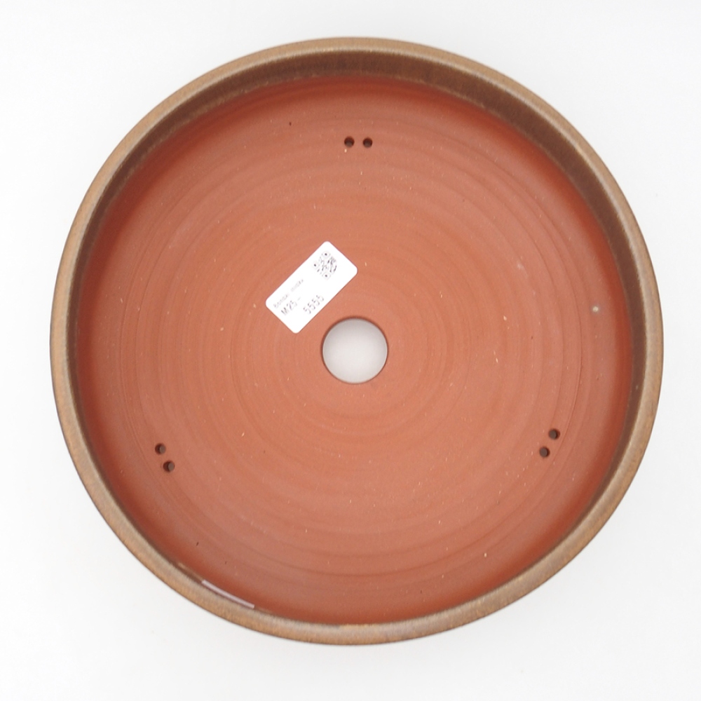 Ceramic bonsai bowl 24,5 x 24,5 x 6 cm, color brown