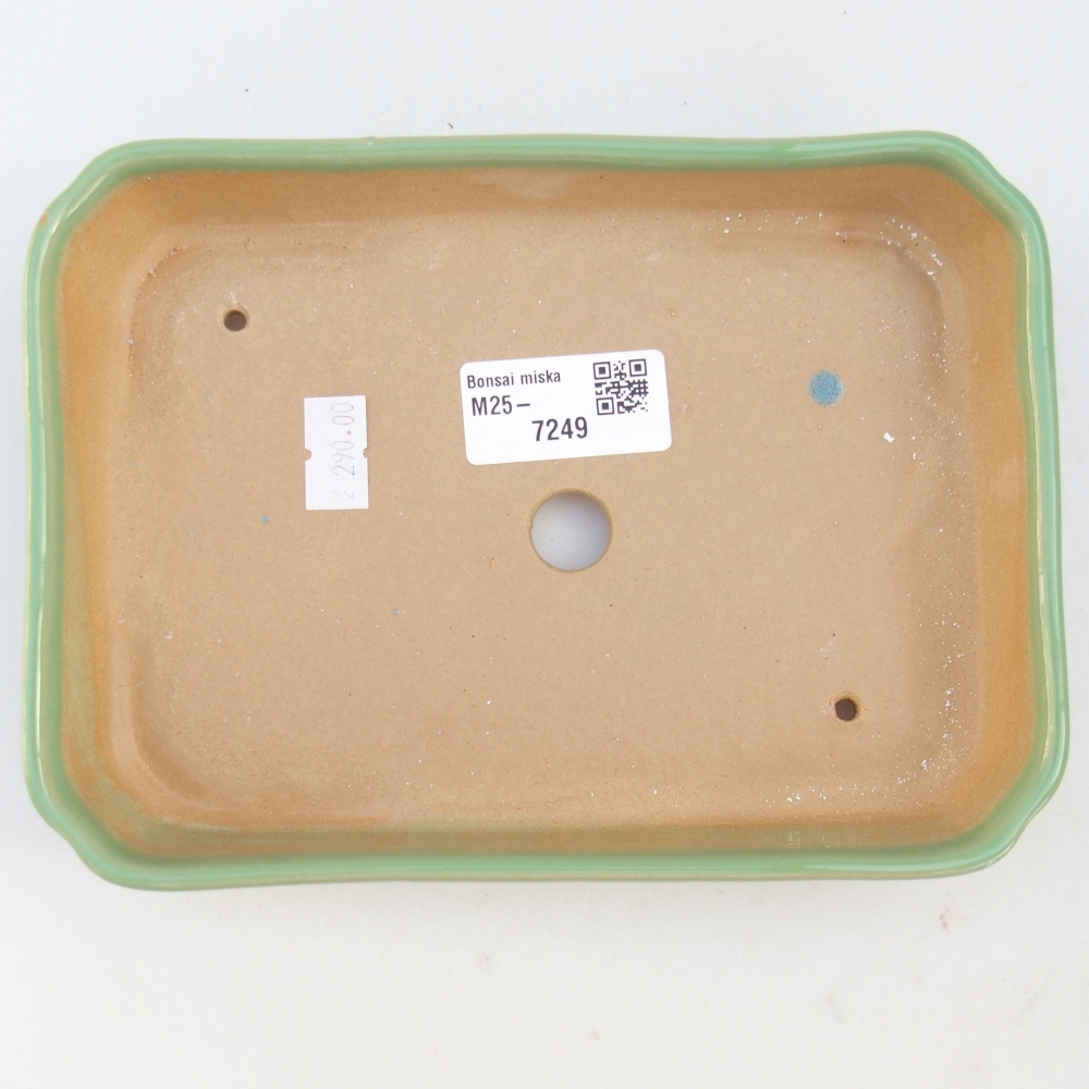 Ceramic bonsai bowl 18,5 x 13,5 x 3,5 cm, green