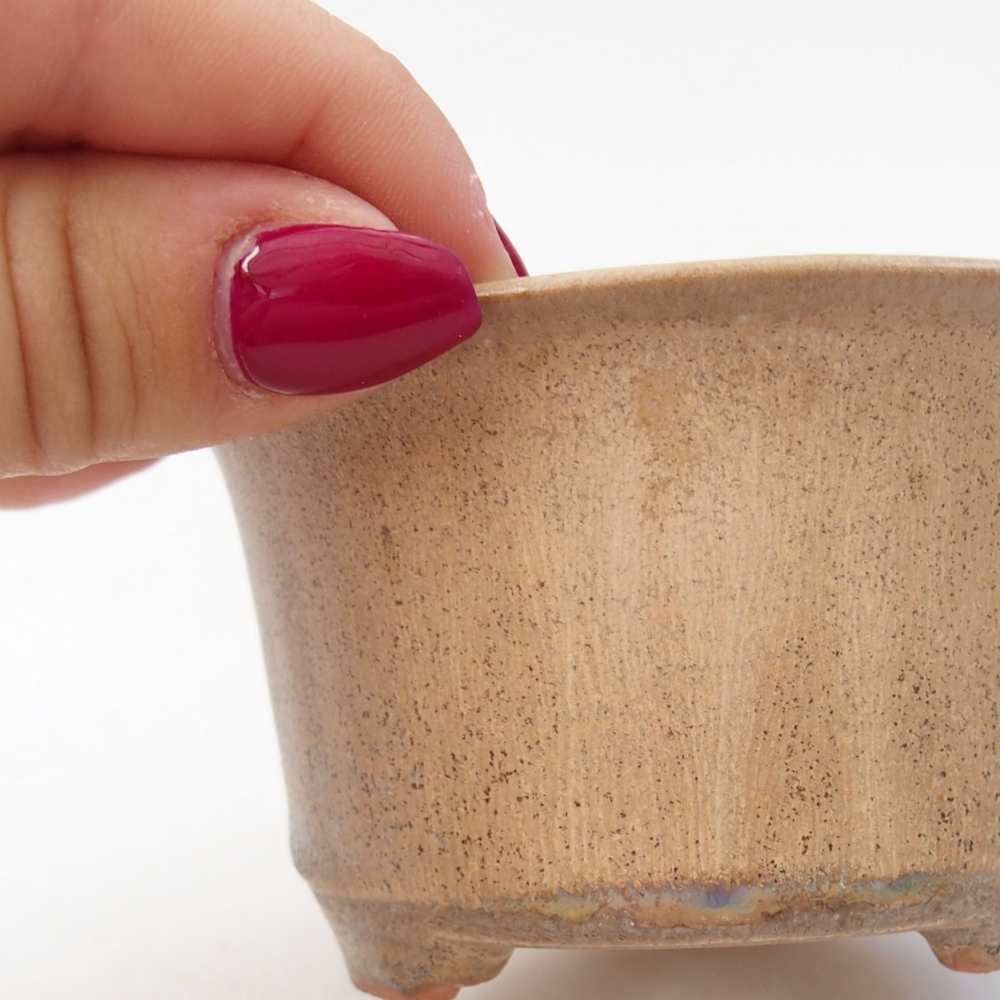 Ceramic bonsai bowl 9 x 9 x 5 cm, color beige