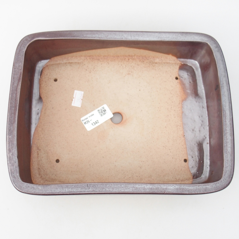 Ceramic bonsai bowl 26,5 x 20,5 x 6,5 cm, burgundy