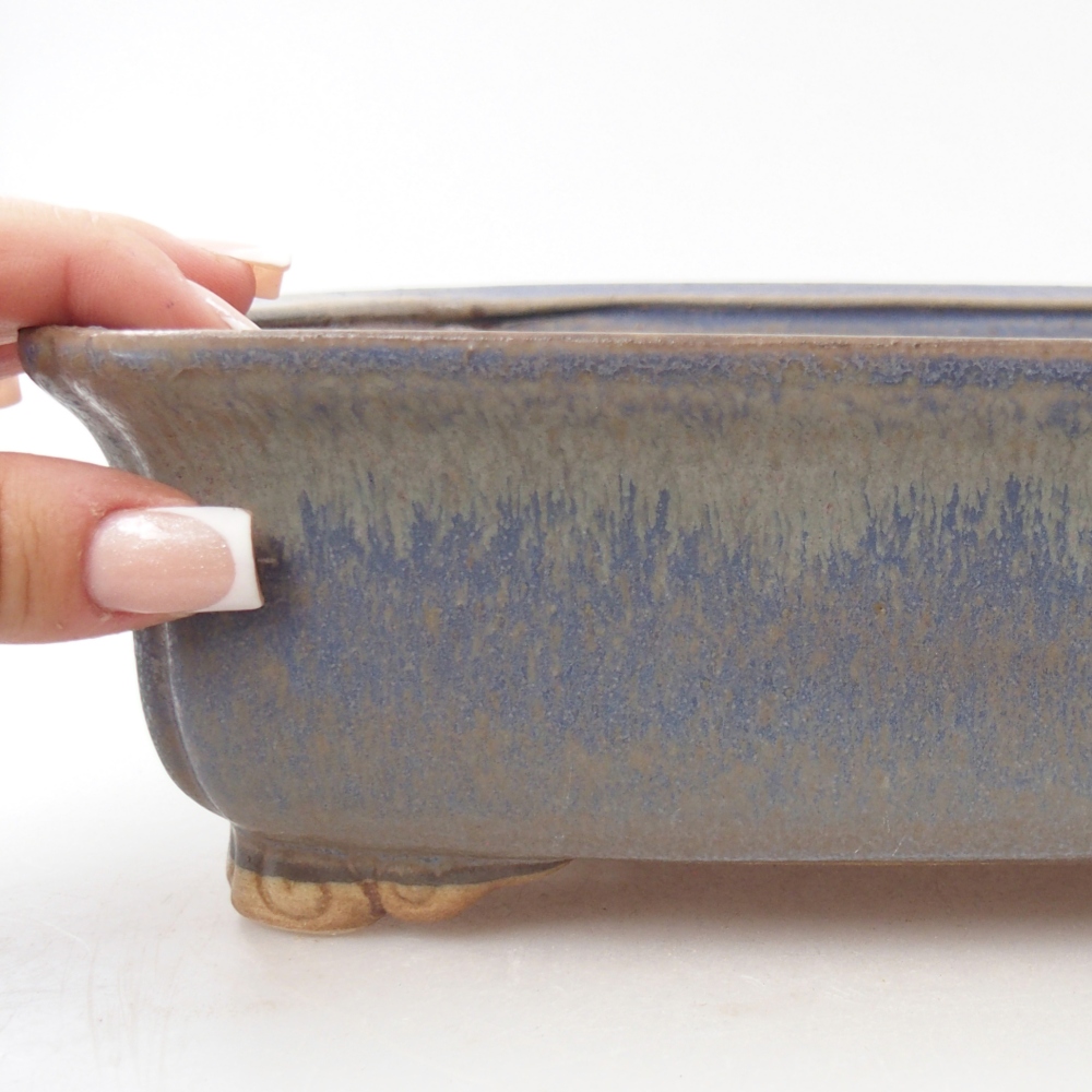 Ceramic bonsai bowl 25 x 20 x 7 cm, colour blue