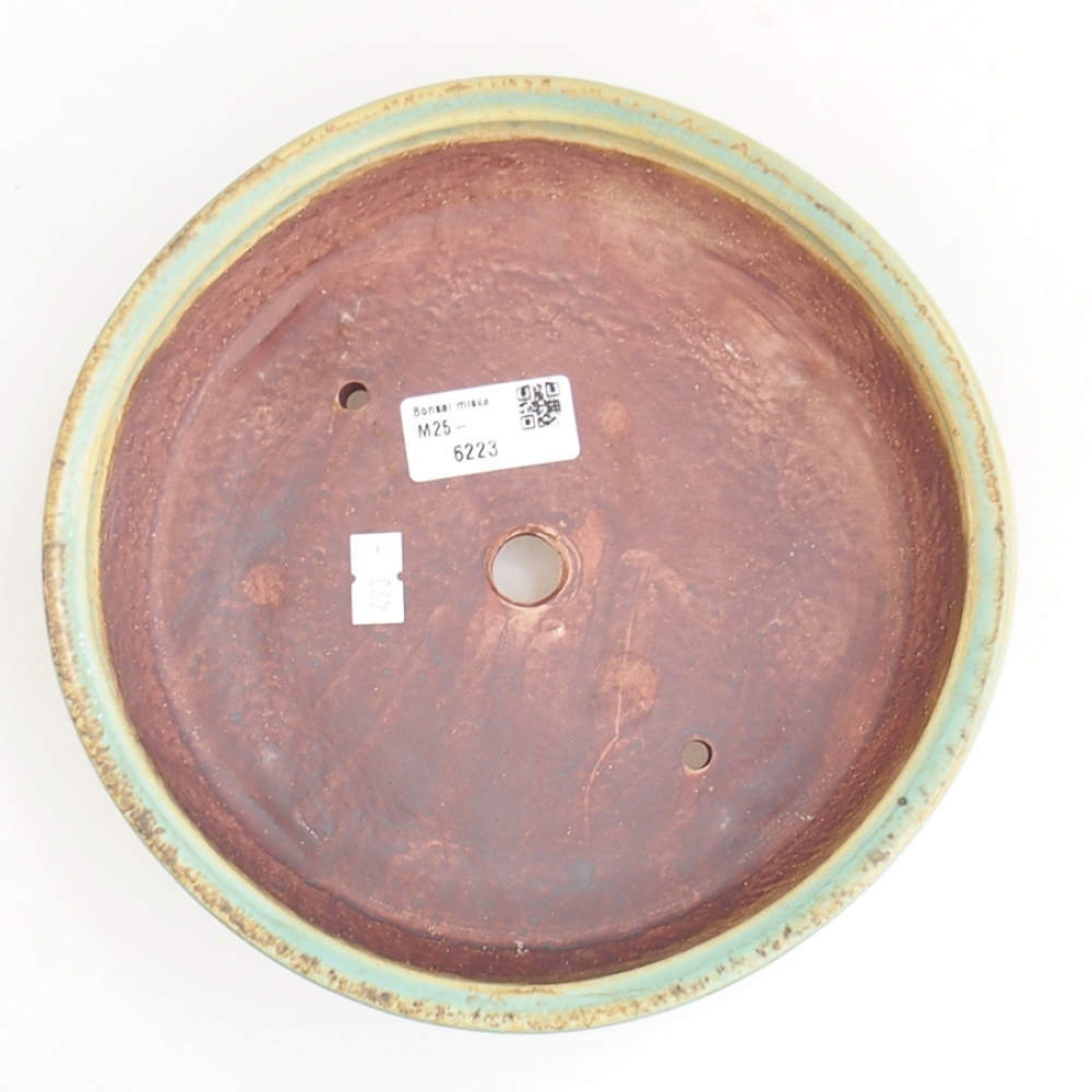 Ceramic bonsai bowl 21 x 21 x 5,5 cm, green