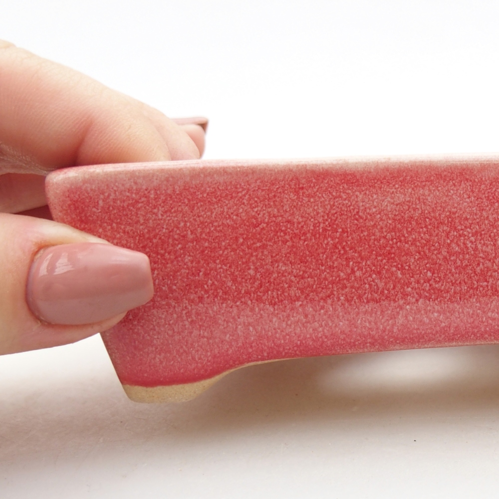 Ceramic bonsai bowl 11,5 x 9 x 3,5 cm, colour red