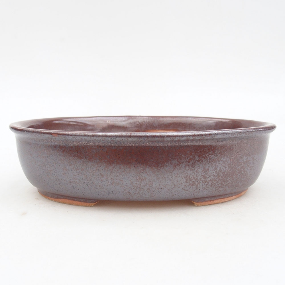 Ceramic bonsai bowl 19 x 14 x 5 cm, brown