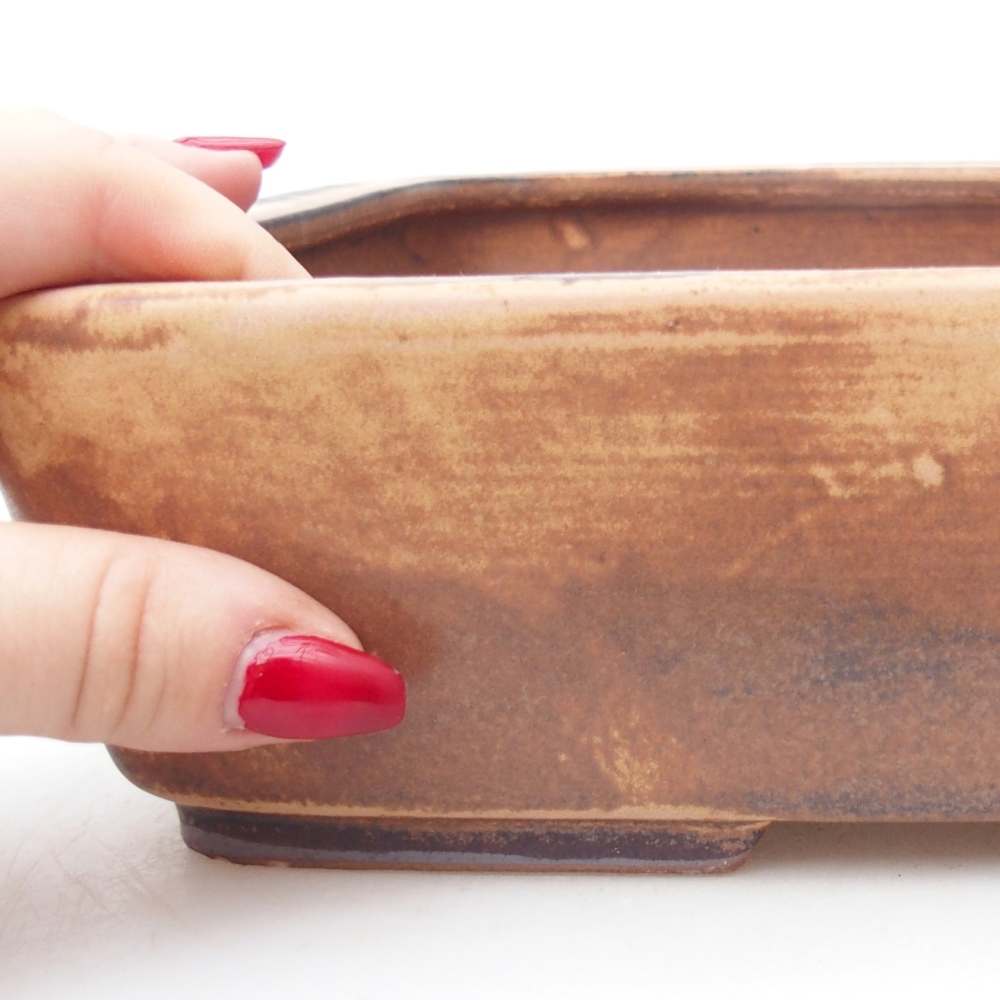 Ceramic bonsai bowl 26,5 x 20 x 6,5 cm, pink