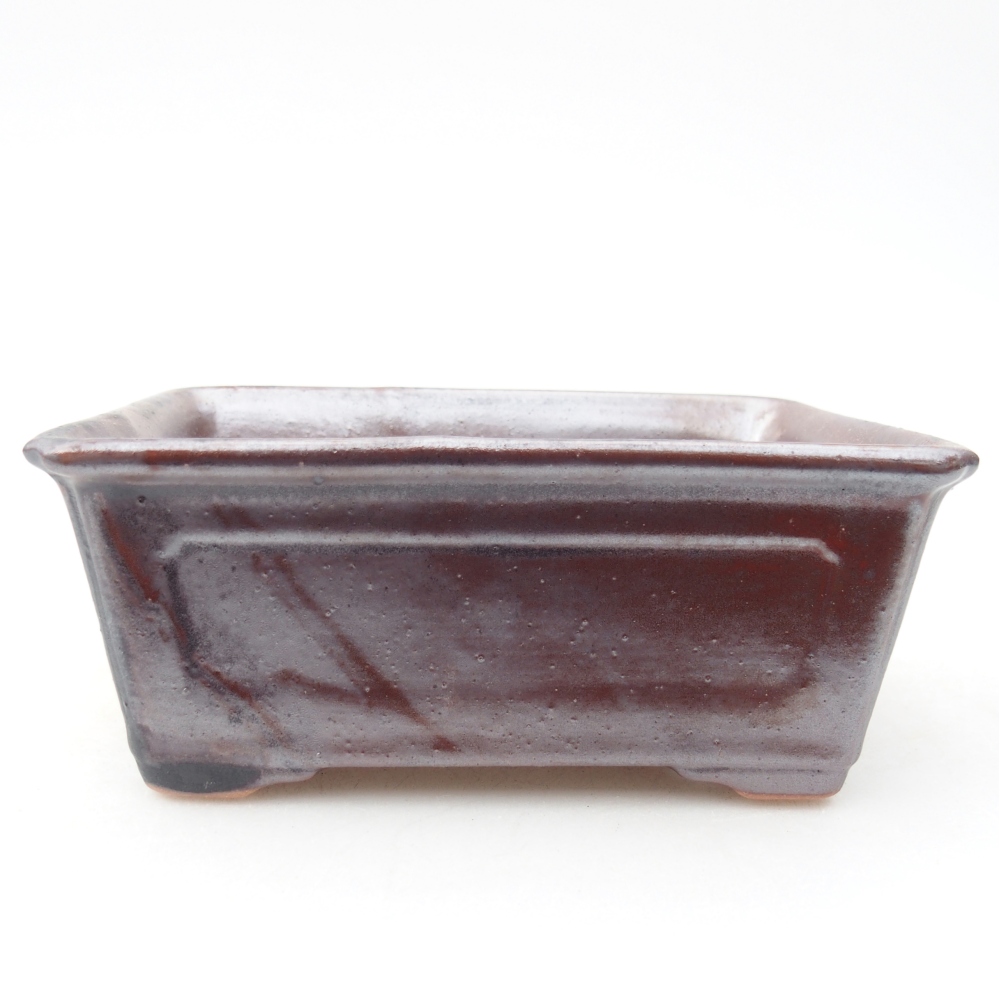 Ceramic bonsai bowl 13,5 x 10 x 5,5 cm, metallic black