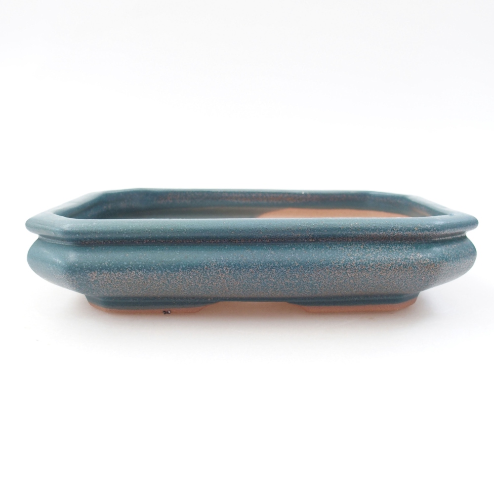 Ceramic bonsai bowl 18,5 x 13,5 x 4 cm, color blue