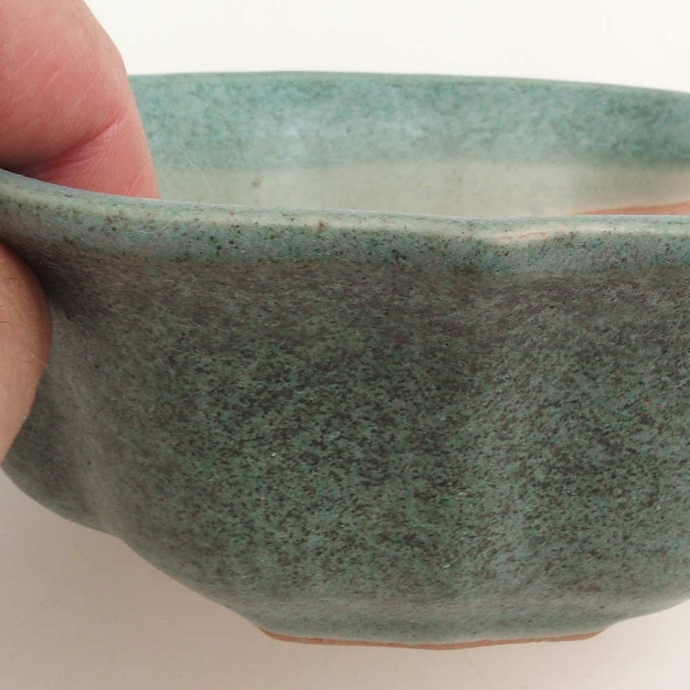 Bonsai bowl H16 - 14.5 x 14.5 x 5 cm. - green