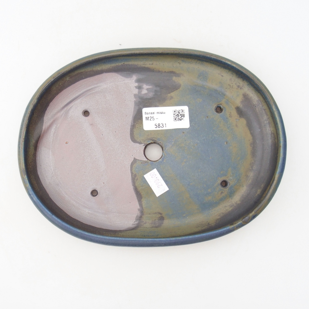 Ceramic bonsai bowl 22,5 x 17 x 3 cm, color blue