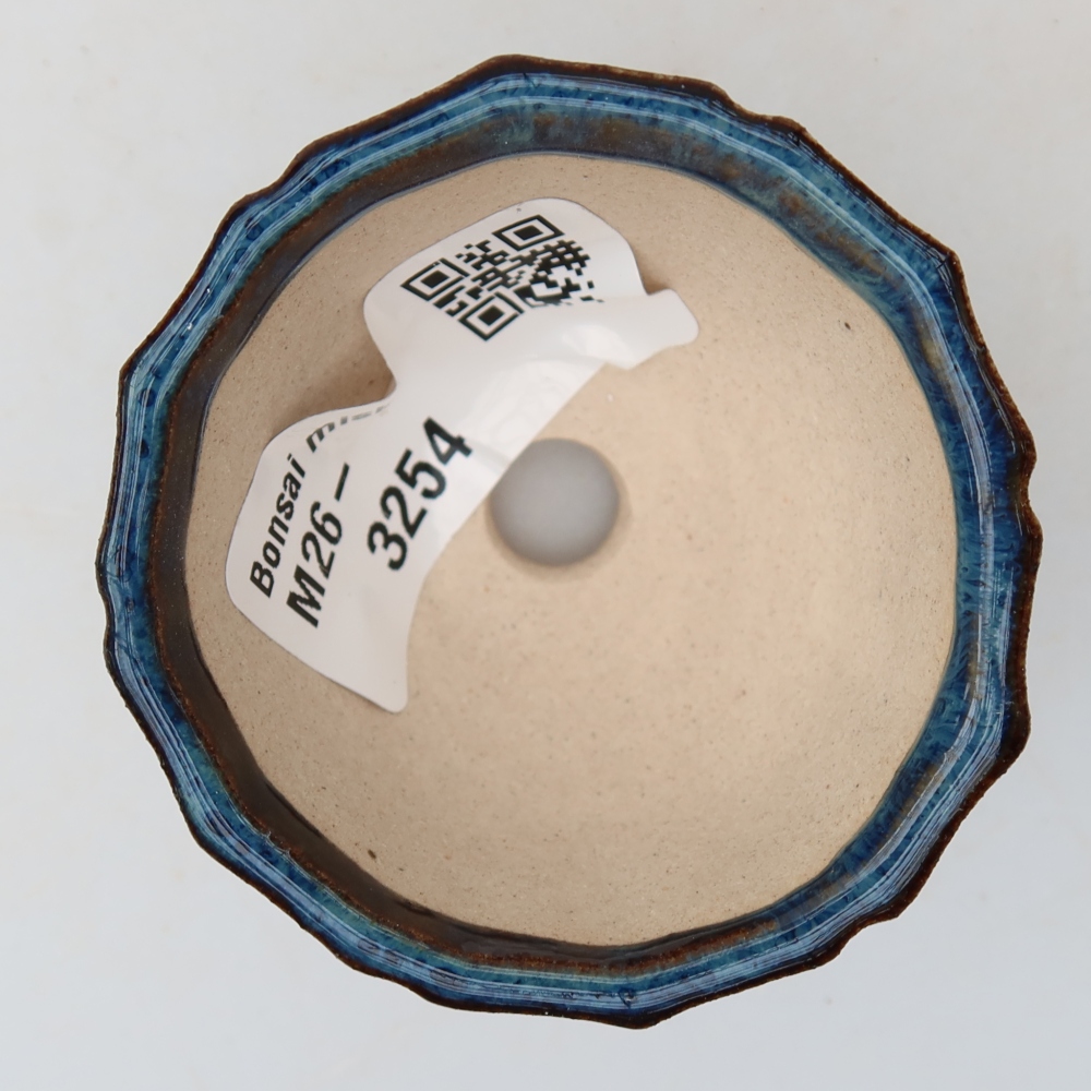 Ceramic bonsai pot, 5.5 x 5.5 x 3.5 cm, blue