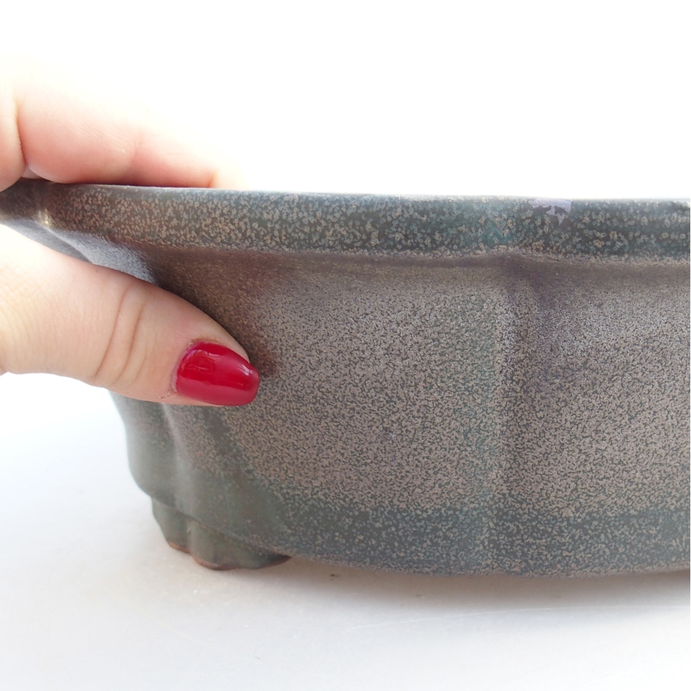 Ceramic bonsai bowl 26 x 26 x 8,5 cm, grey