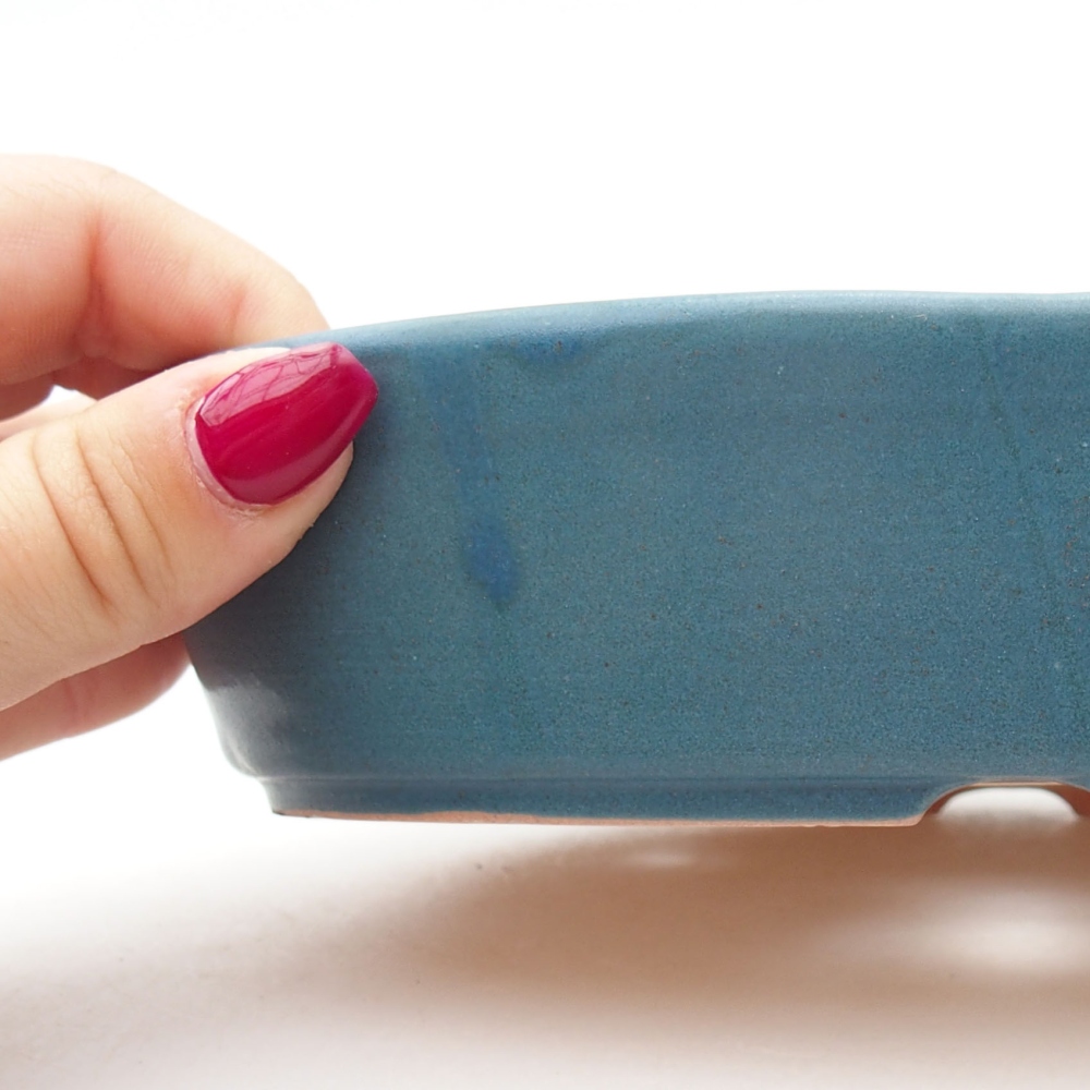 Ceramic bonsai bowl  18,5 x 13,5 x 4,5 cm, color blue