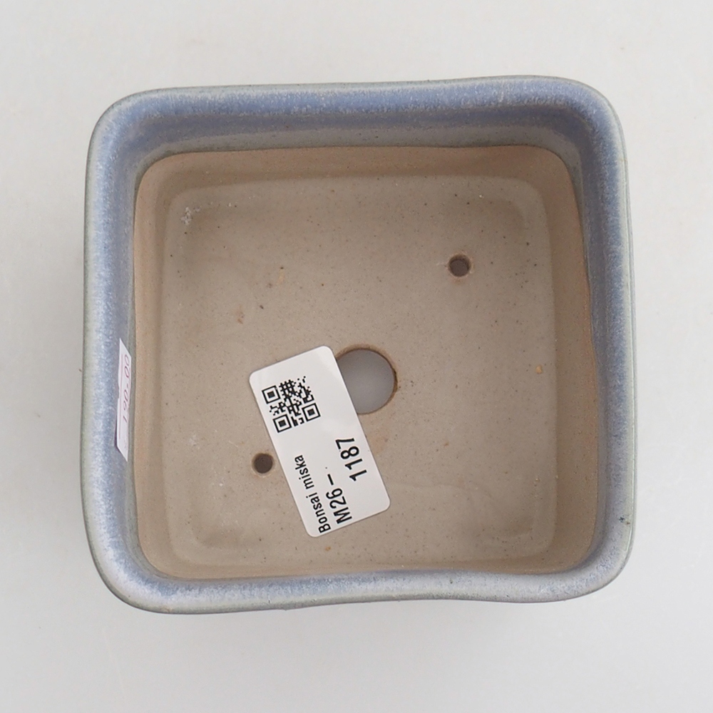 Ceramic bonsai bowl 10 x 10 x 8 cm, colour blue