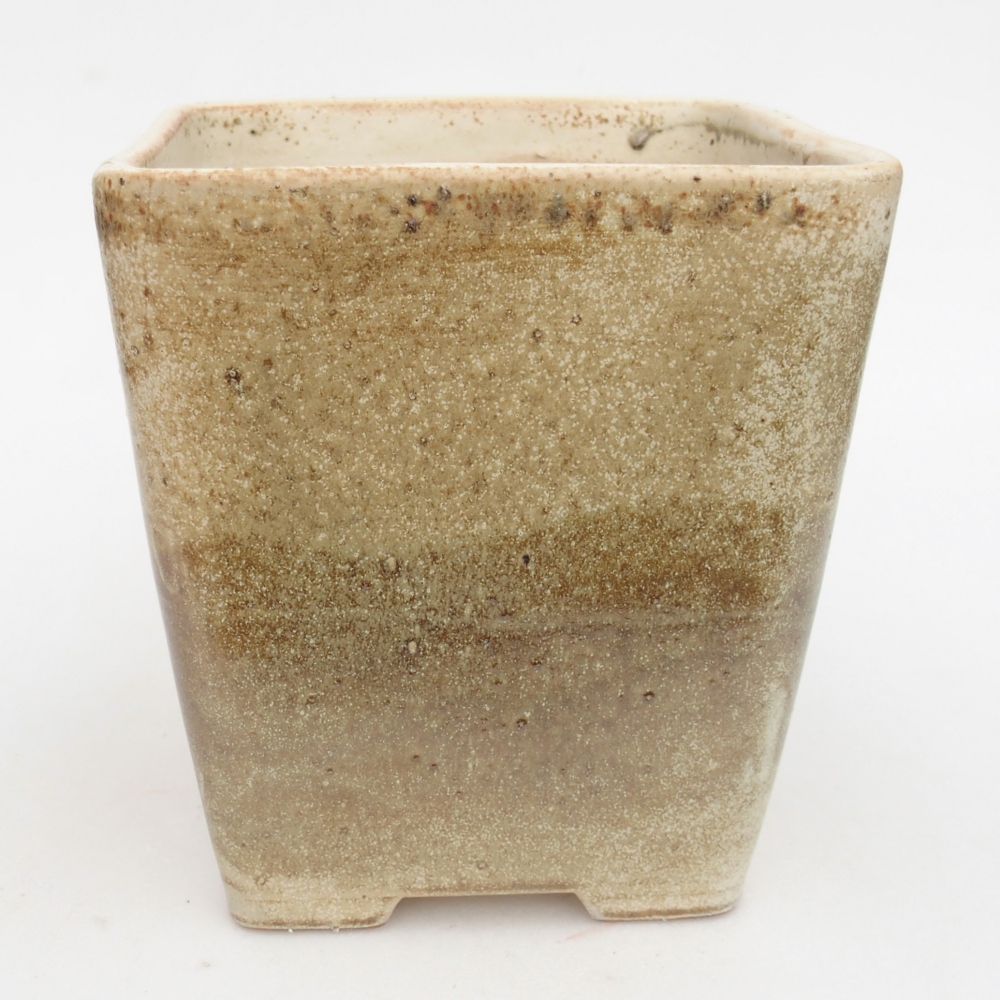 Ceramic bonsai bowl 13,5 x 13,5 x 15 cm, green