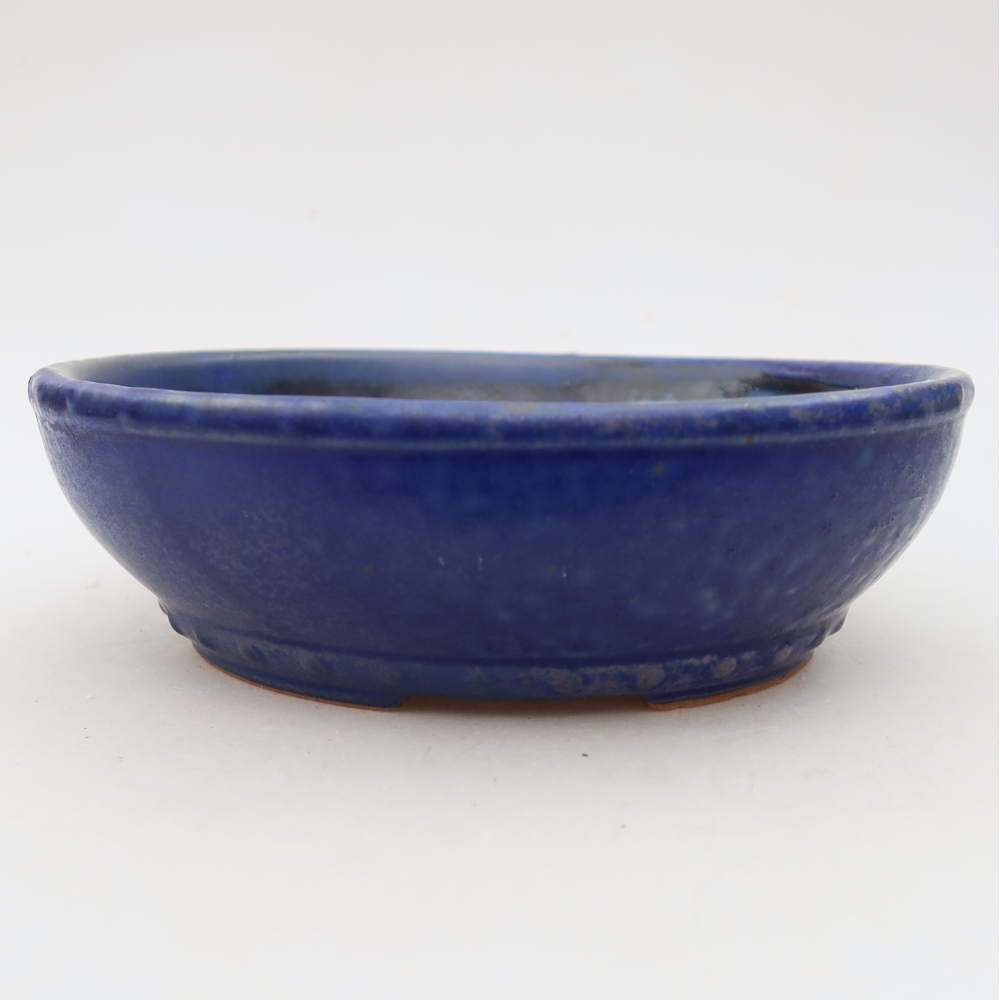 Ceramic bonsai pot, 18 x 18 x 5.5 cm, blue