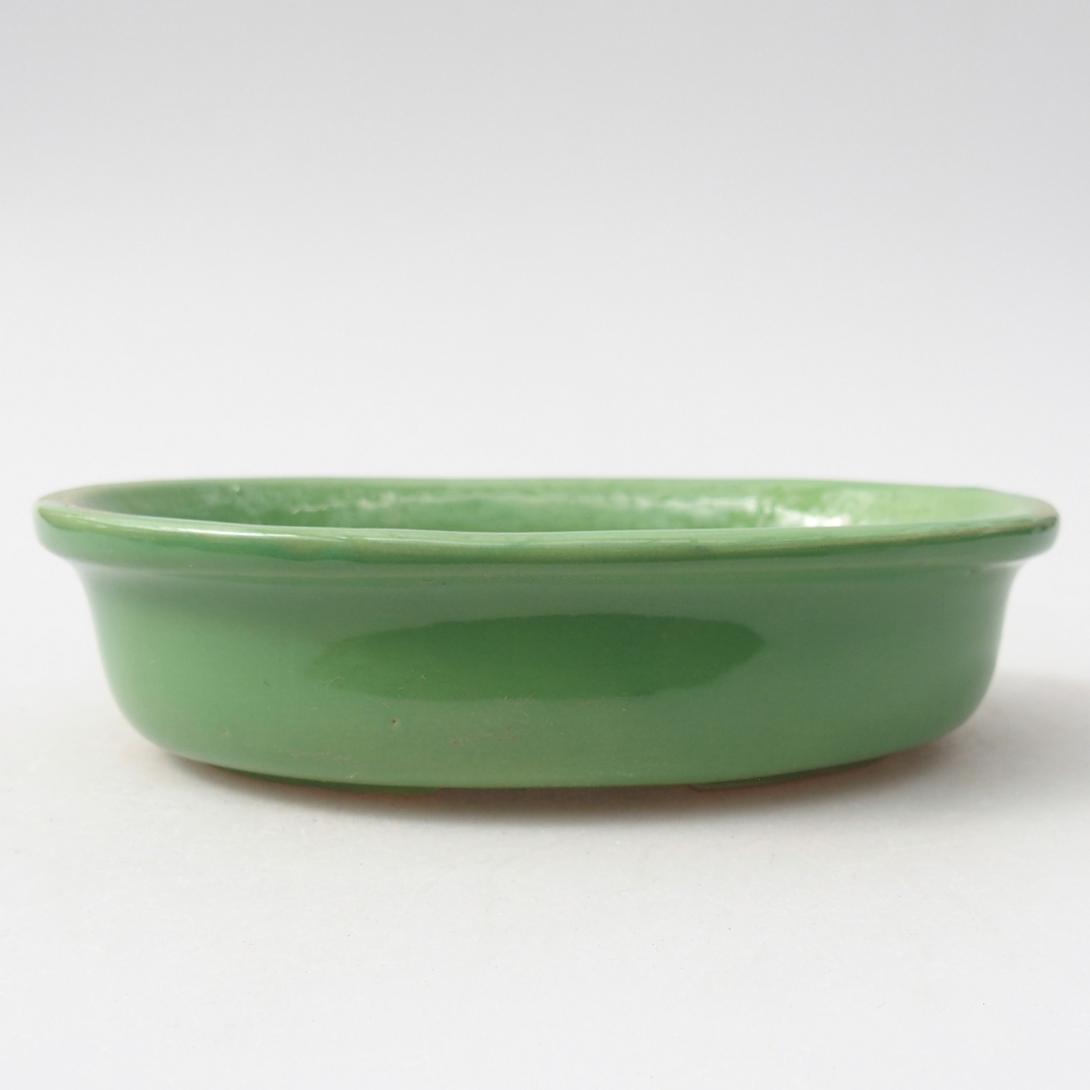 Ceramic bonsai bowl 14,5 x 10,5 x 3,5 cm, green
