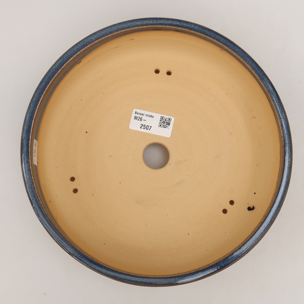Ceramic bonsai pot, 22.5 x 22.5 x 6.5 cm, blue