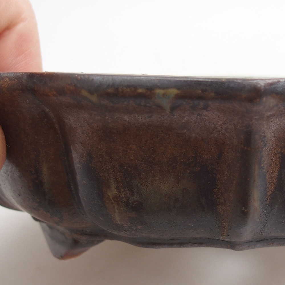 Ceramic bonsai bowl 18 x 18 x 4,5 cm, brown