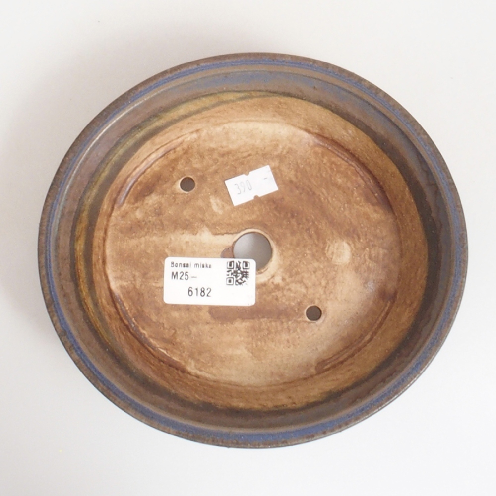 Ceramic bonsai bowl 17 x 15,5 x 4,5 cm, color blue