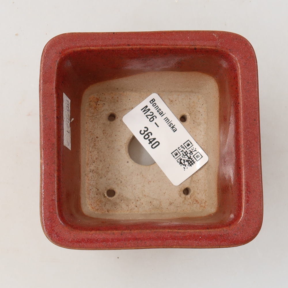Ceramic bonsai pot, 8.5 x 8.5 x 5.5 cm, pink