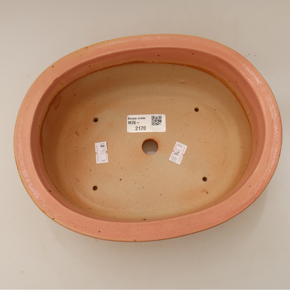 Ceramic bonsai pot, 23 x 19 x 8 cm, pink