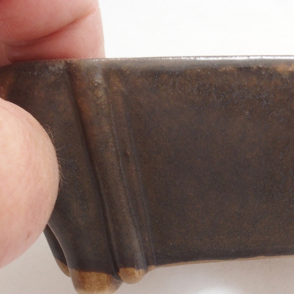 Ceramic bonsai bowl 10 x 8,5 x 4,5 cm, color brown