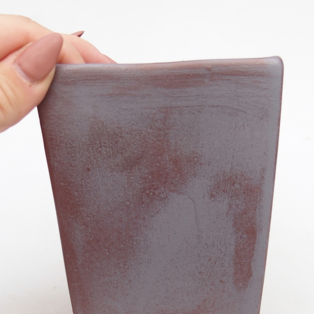 Ceramic bonsai bowl 9 x 9 x 12,5 cm, metal colour