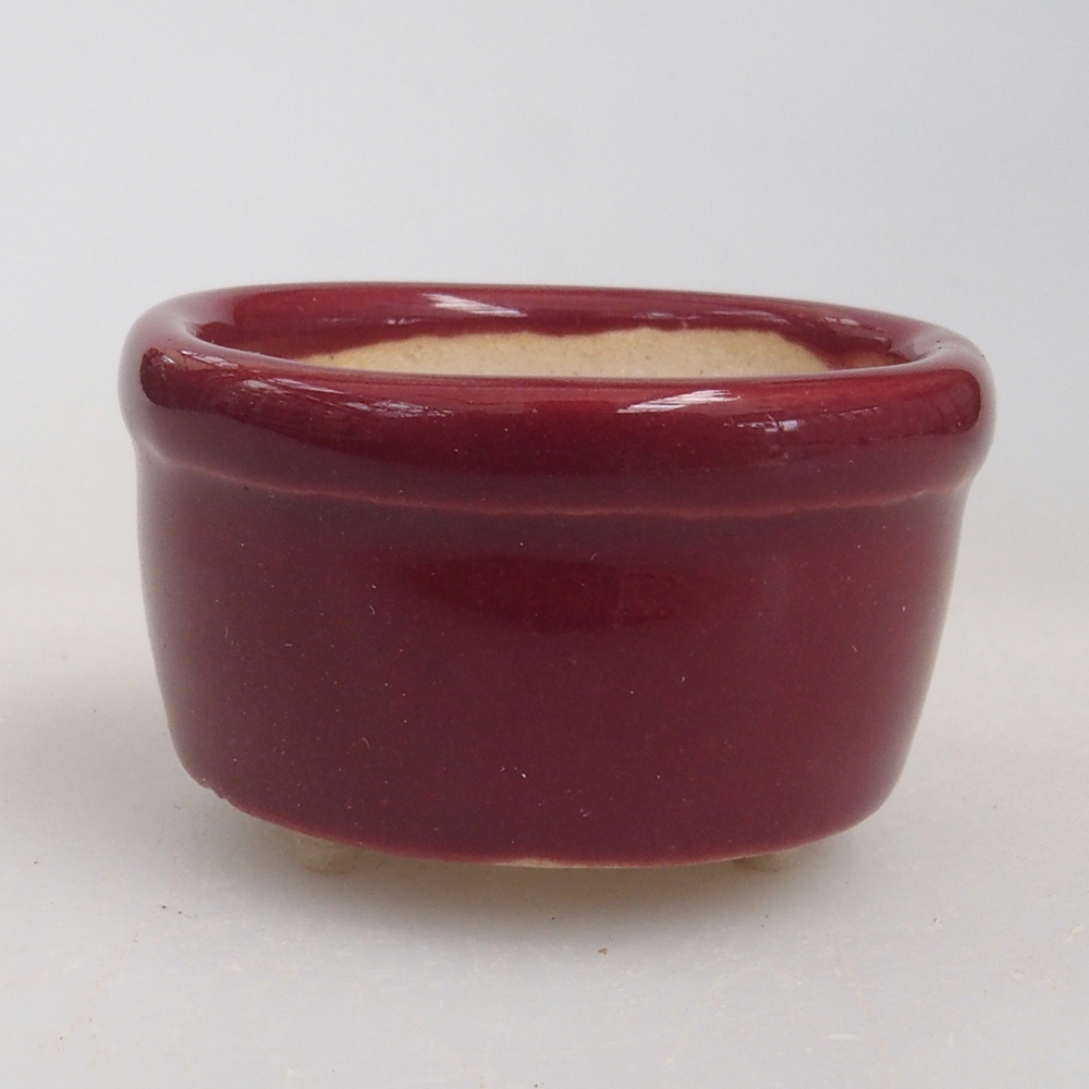 Mini bonsai bowl 3,5 x 3,5 x 2 cm, color burgundy