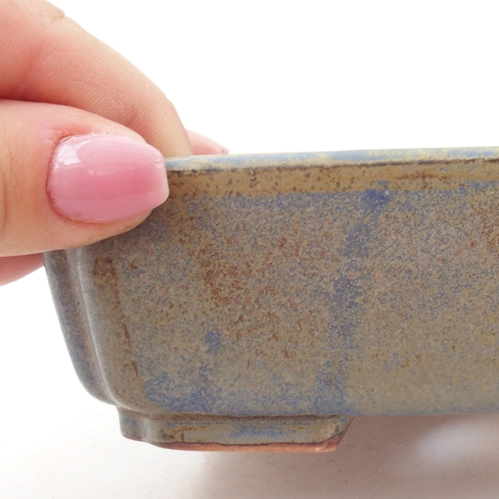Ceramic bonsai bowl 15 x 12 x 4 cm, color blue