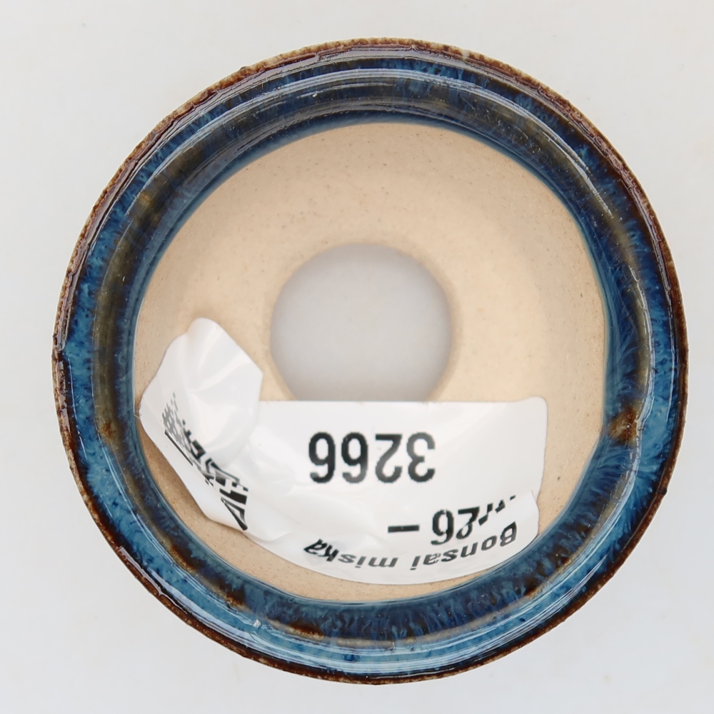 Ceramic bonsai pot, 4.5 x 4.5 x 3 cm, blue