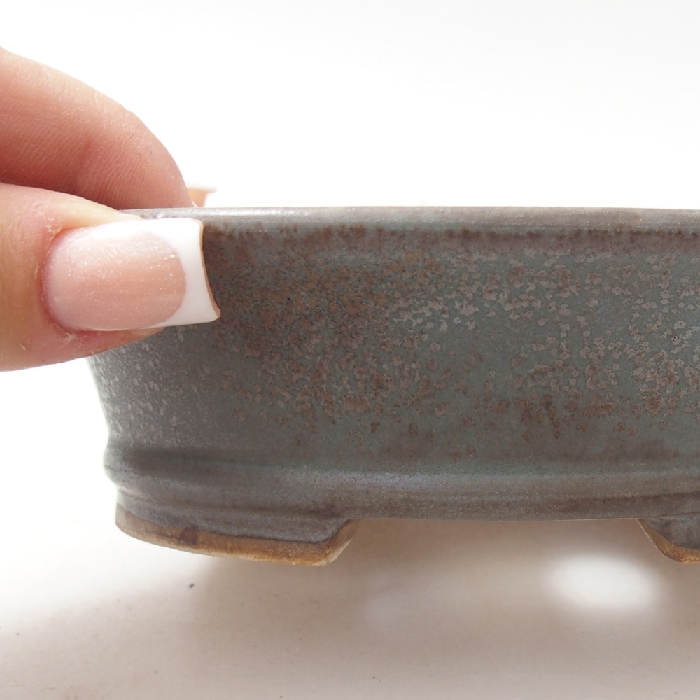 Ceramic bonsai bowl 14 x 12,5 x 4 cm, colour blue