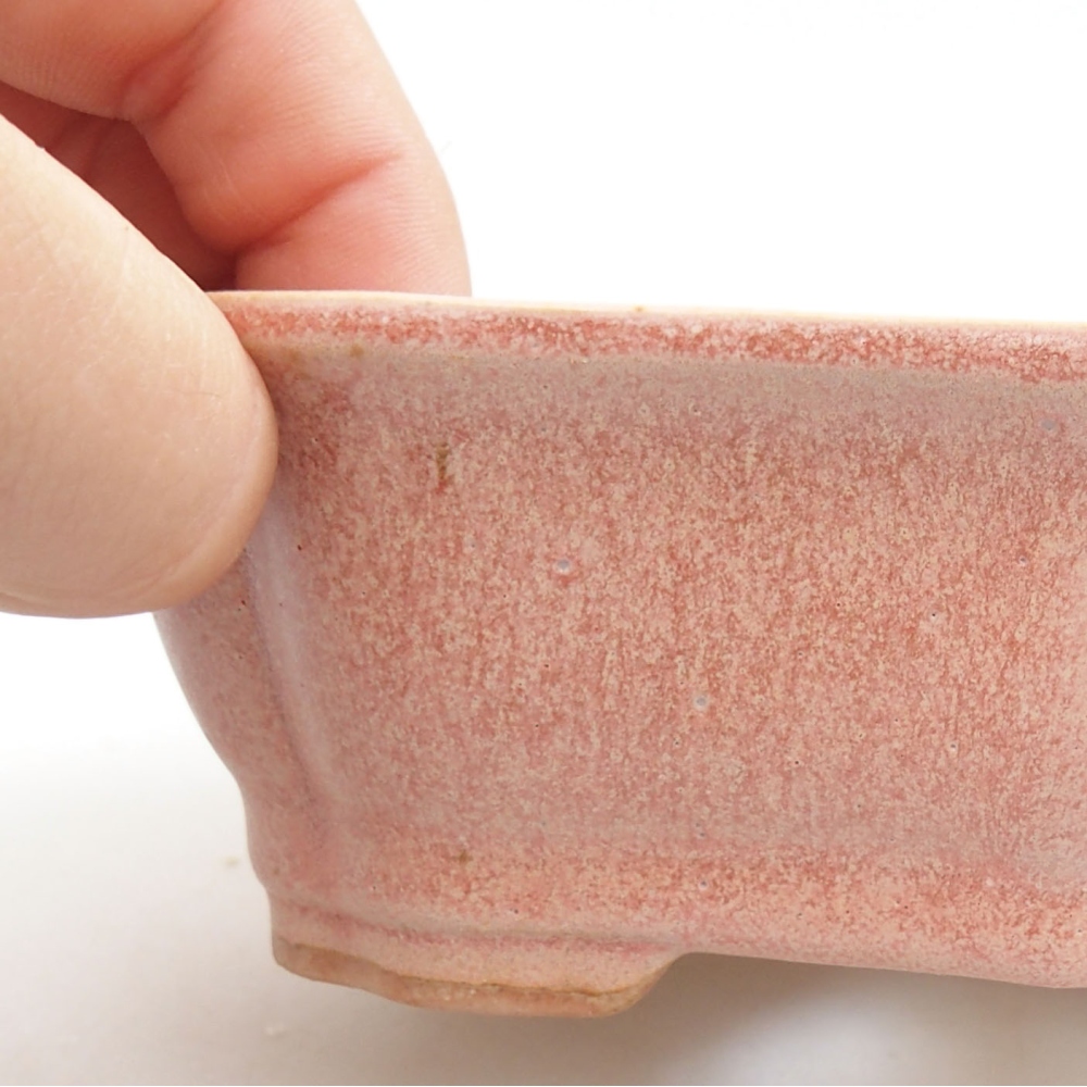 Ceramic bonsai bowl 15,5 x 11 x 4,5 cm, color pink