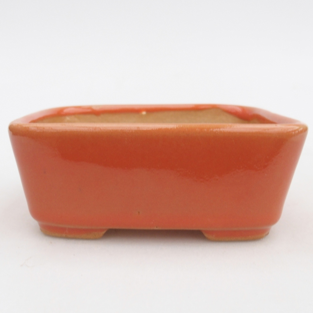 Ceramic bonsai bowl 10,5 x 8,5 x 4 cm, orange