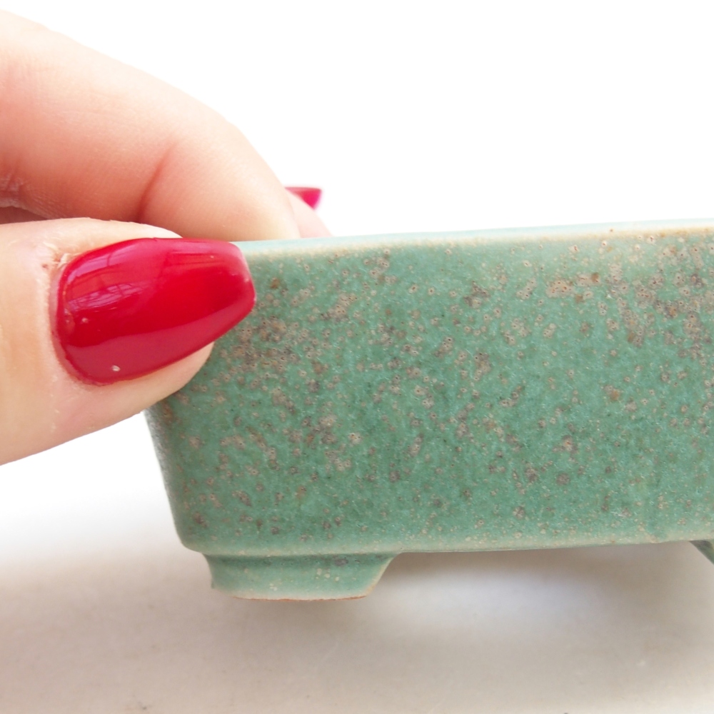 Ceramic bonsai bowl 8 x 7 x 3,5 cm, green