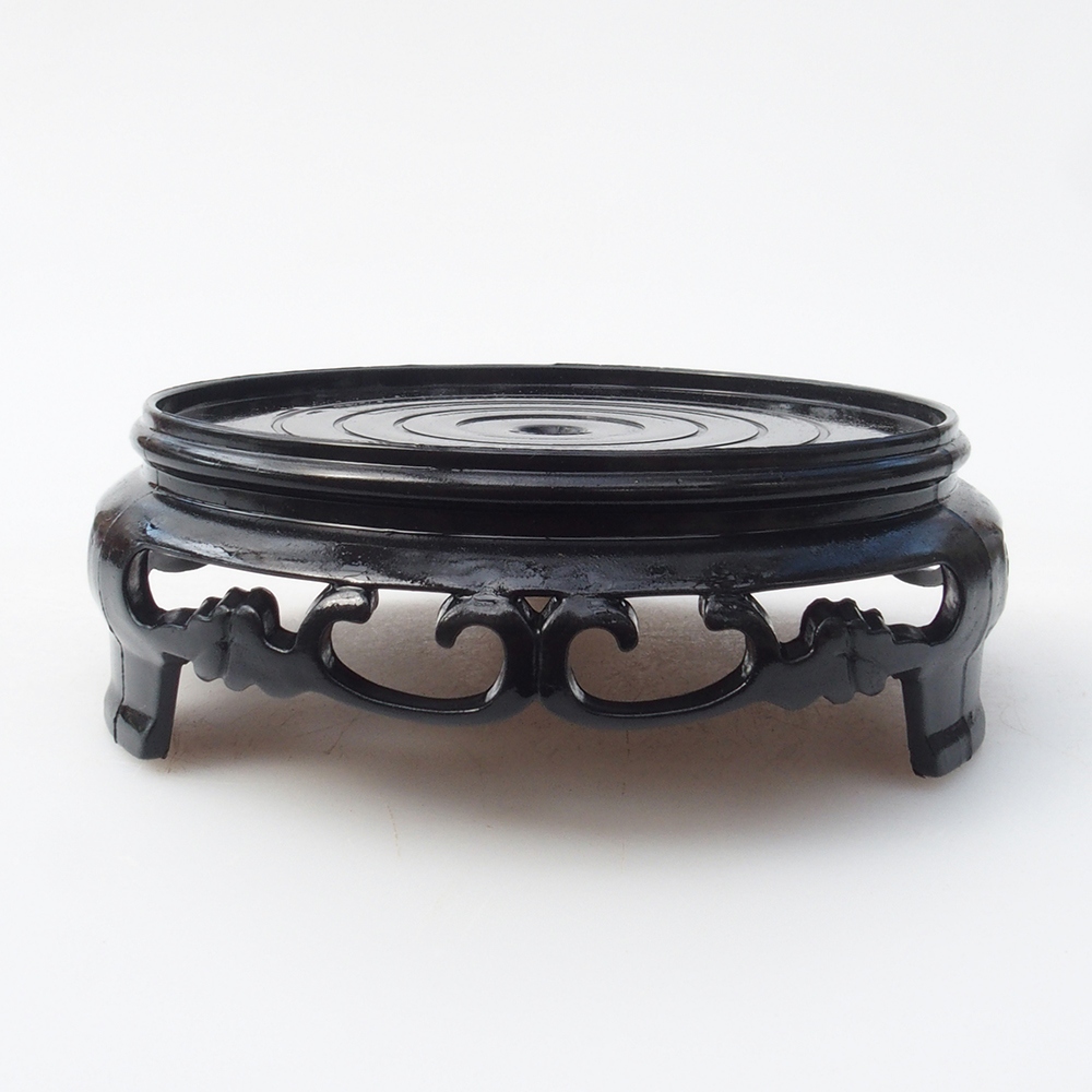 Bonsai table plastic round 10 x 10 x 3,5 cm, color black