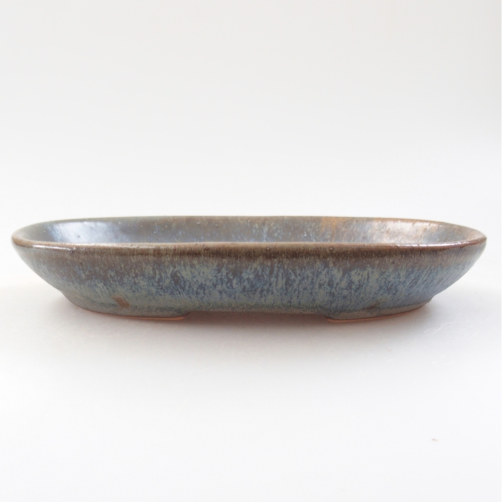 Ceramic bonsai bowl 15,5 x 11 x 2,5 cm, colour blue