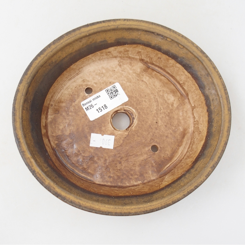 Ceramic bonsai bowl 17,5 x 16 x 4,5 cm, brown